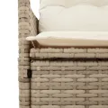 Ensemble à manger de jardin et coussins 7 pcs beige poly rotin