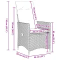 Ensemble à manger de jardin et coussins 7 pcs beige poly rotin