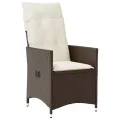 Ensemble de bistro de jardin 11 pcs coussins marron poly rotin