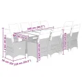 Ensemble de bistro de jardin 11 pcs coussins marron poly rotin