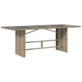 Ensemble à manger de jardin et coussins 7 pcs beige poly rotin