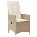 Ensemble à manger de jardin et coussins 7 pcs beige poly rotin