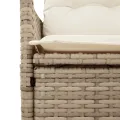 Ensemble à manger de jardin et coussins 7 pcs beige poly rotin