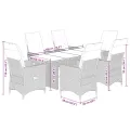 Ensemble à manger de jardin et coussins 7 pcs beige poly rotin