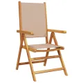Ensemble à manger de jardin 7 pcs taupe tissu et bois massif