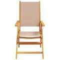 Ensemble à manger de jardin 7 pcs taupe tissu et bois massif