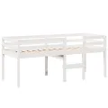 Lit haut sans matelas blanc 80x200 cm bois de pin massif