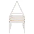 Lit haut sans matelas blanc 80x200 cm bois de pin massif