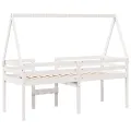Lit haut sans matelas blanc 80x200 cm bois de pin massif