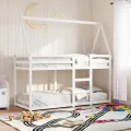 Lit superposé sans matelas blanc 80x200 cm bois de pin massif