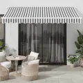 Auvent manuel rétractable anthracite et blanc 350x250 cm