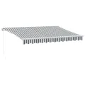 Auvent manuel rétractable anthracite et blanc 350x250 cm