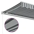 Auvent manuel rétractable anthracite et blanc 350x250 cm
