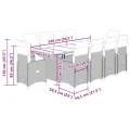 Ensemble de bistro de jardin 11 pcs coussins marron poly rotin