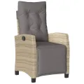 Ensemble à manger de jardin coussins 7 pcs mélange beige rotin
