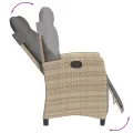 Ensemble à manger de jardin coussins 7 pcs mélange beige rotin
