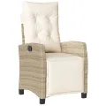 Ensemble à manger de jardin et coussins 7 pcs beige poly rotin