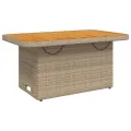 Ensemble à manger de jardin coussins 4 pcs beige résine tressée
