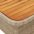 Ensemble à manger de jardin coussins 4 pcs beige résine tressée