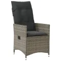 Ensemble à manger de jardin et coussins 7 pcs gris rotin