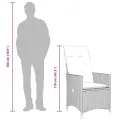 Ensemble à manger de jardin et coussins 7 pcs gris rotin
