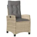 Ensemble à manger de jardin coussins 7 pcs mélange beige rotin