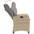 Ensemble à manger de jardin coussins 7 pcs mélange beige rotin