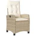 Ensemble à manger de jardin avec coussins 5pcs Beige poly rotin