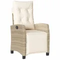 Ensemble à manger de jardin avec coussins 5pcs Beige poly rotin