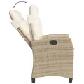 Ensemble à manger de jardin avec coussins 5pcs Beige poly rotin