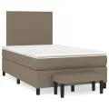 Sommier à lattes de lit avec matelas taupe 120x190 cm tissu