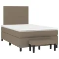 Sommier à lattes de lit avec matelas taupe 120x190 cm tissu