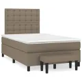 Sommier à lattes de lit avec matelas taupe 120x190 cm tissu