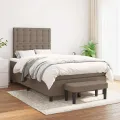 Sommier à lattes de lit avec matelas taupe 120x190 cm tissu