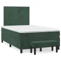 Sommier à lattes de lit avec matelas vert foncé 120x190 cm