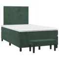 Sommier à lattes de lit avec matelas vert foncé 120x190 cm