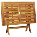 Ensemble à manger de jardin 5 pcs bleu blanc tissu bois massif