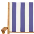 Ensemble à manger de jardin 5 pcs bleu blanc tissu bois massif