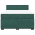 Sommier à lattes de lit et matelas Vert foncé 140x190cm Velours