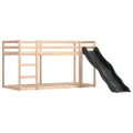 Lit superposé sans matelas avec toboggan blanc noir 90x200 cm