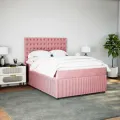 Sommier à lattes de lit avec matelas Rose 160x200 cm Velours