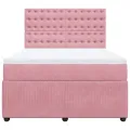 Sommier à lattes de lit avec matelas Rose 160x200 cm Velours