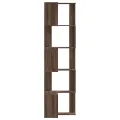 Bibliothèque d'angle à 5 niveaux chêne marron bois d'ingénierie