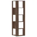 Bibliothèque d'angle à 5 niveaux chêne marron bois d'ingénierie
