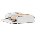 Cadre de lit sans matelas blanc 120x190 cm bois de pin massif