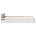 Cadre de lit sans matelas blanc 120x190 cm bois de pin massif
