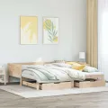 Lit de jour avec gigogne et tiroirs sans matelas 80x200 cm