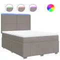 Sommier à lattes de lit avec matelas Taupe 140x190 cm Tissu