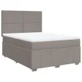 Sommier à lattes de lit avec matelas Taupe 140x190 cm Tissu