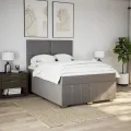 Sommier à lattes de lit avec matelas Taupe 140x190 cm Tissu